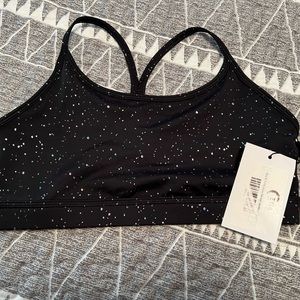 ZYIA Black Reflective Mirage Brilliant Bra. Size Large